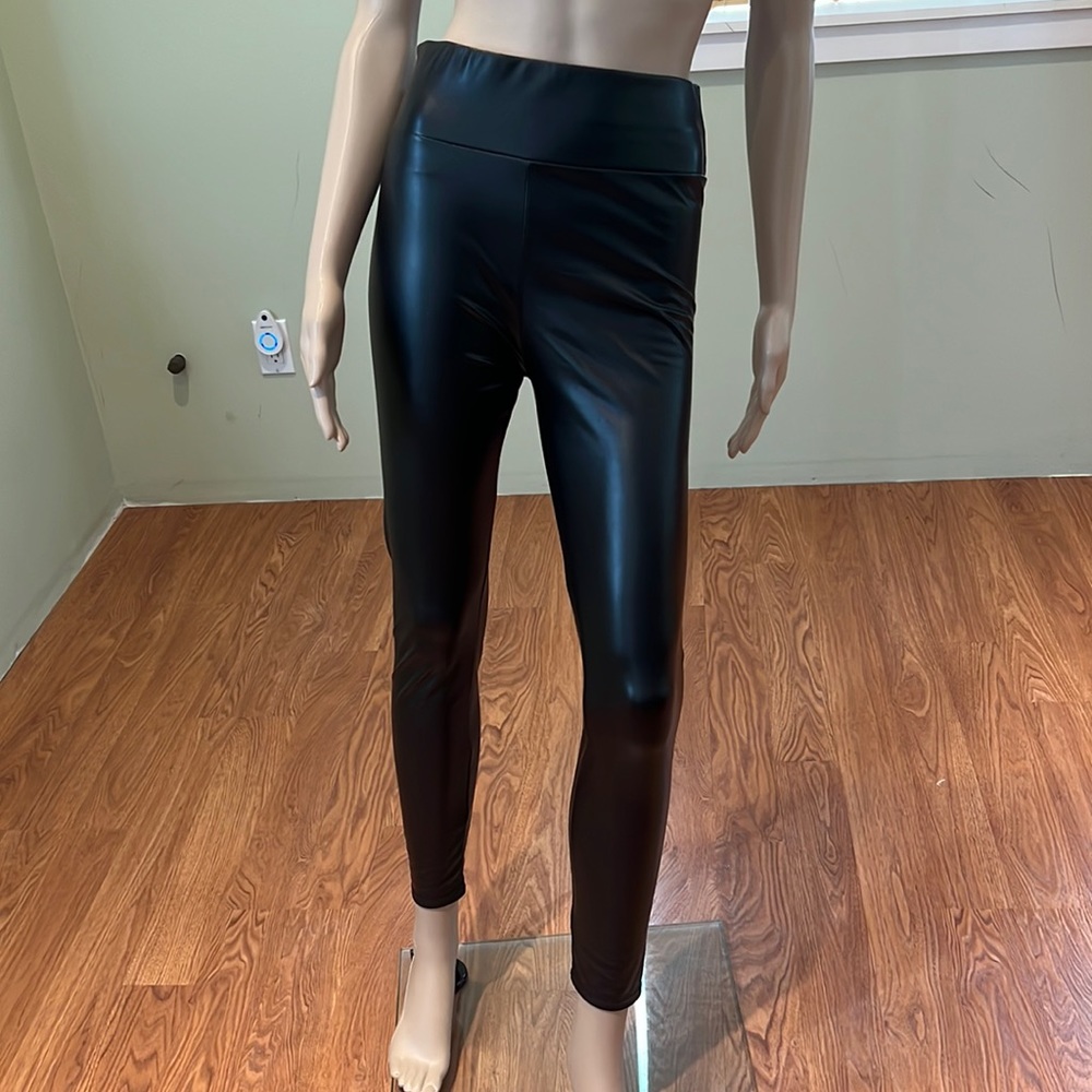 Akira Black Faux Leather Leggings Size XL